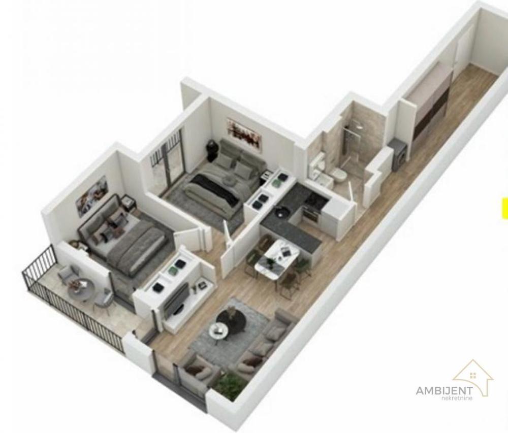 Glavna slika -Voždovac, 71m2, trosoban stan u novogradnji