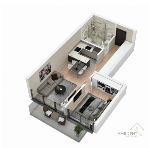 Glavna slika -Voždovac, 49m2, dvosoban stan u novogradnji