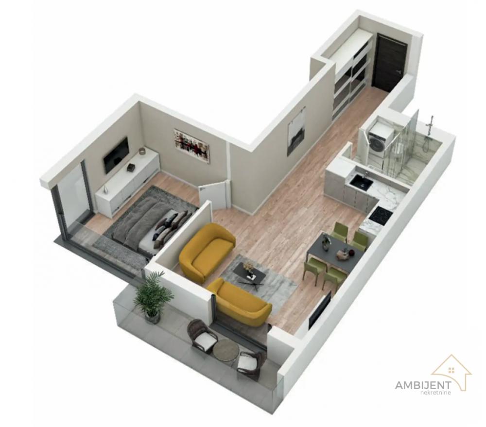 Glavna slika -Voždovac, 51m2, dvosoban stan u novogradnji