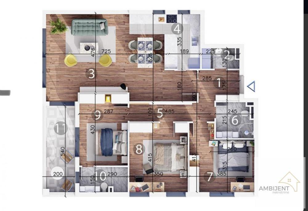 Glavna slika -Cara Dušana, 114m2, petosoban stan u novogradnji