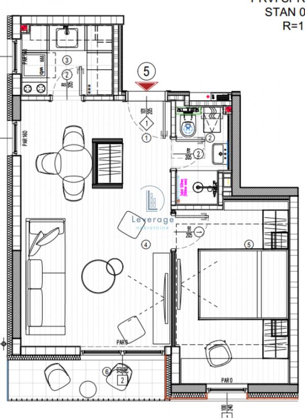 Glavna slika -Pašino brdo, 43m2, jednoiposoban stan u novogradnji