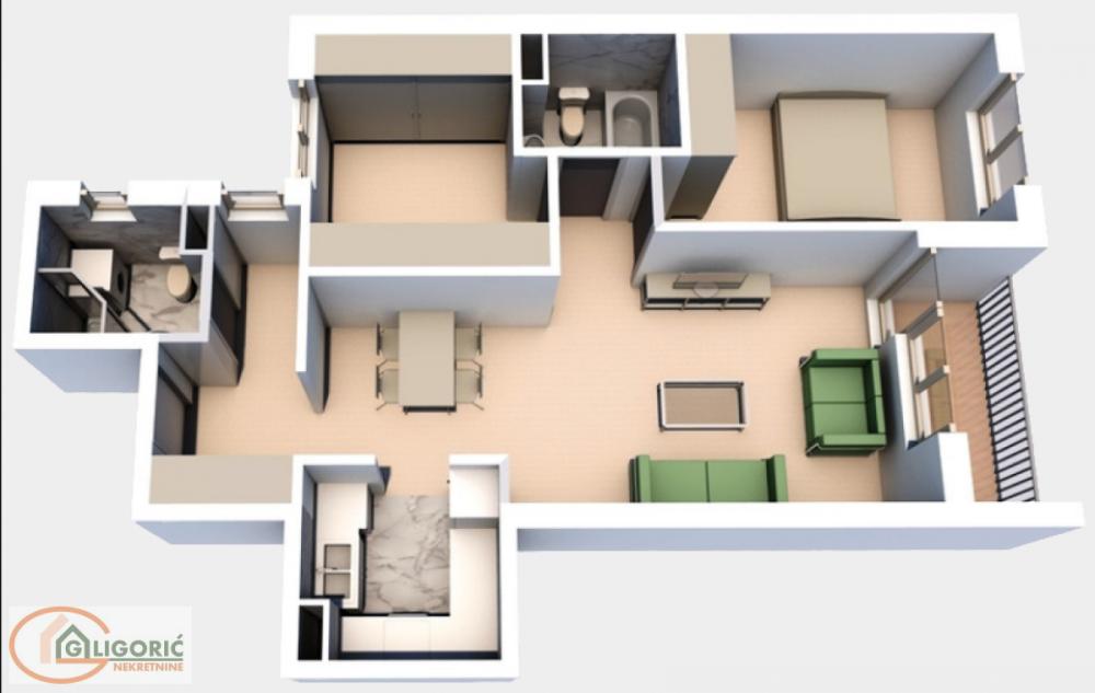 Glavna slika -Živka Davidovića, 66m2, dvosoban stan u novogradnji