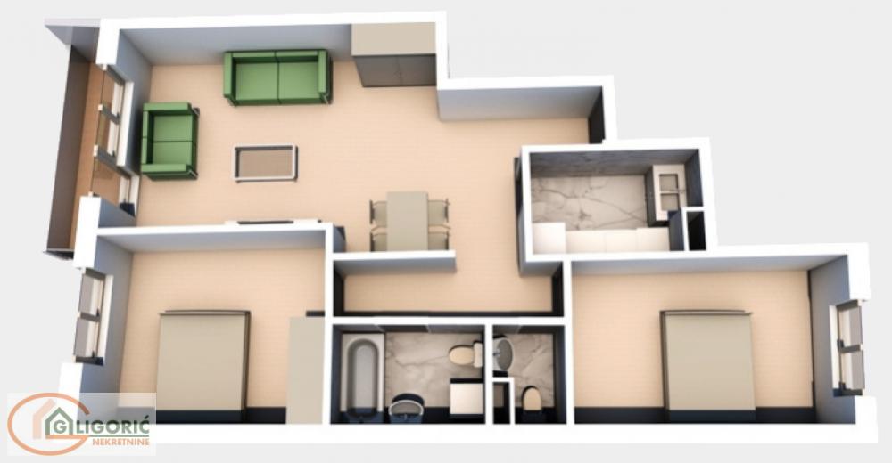 Glavna slika -Živka Davidovića, 69m2, trosoban stan u novogradnji