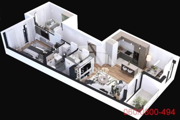 Glavna slika -Metohijska, 77m2, trosoban stan u novogradnji