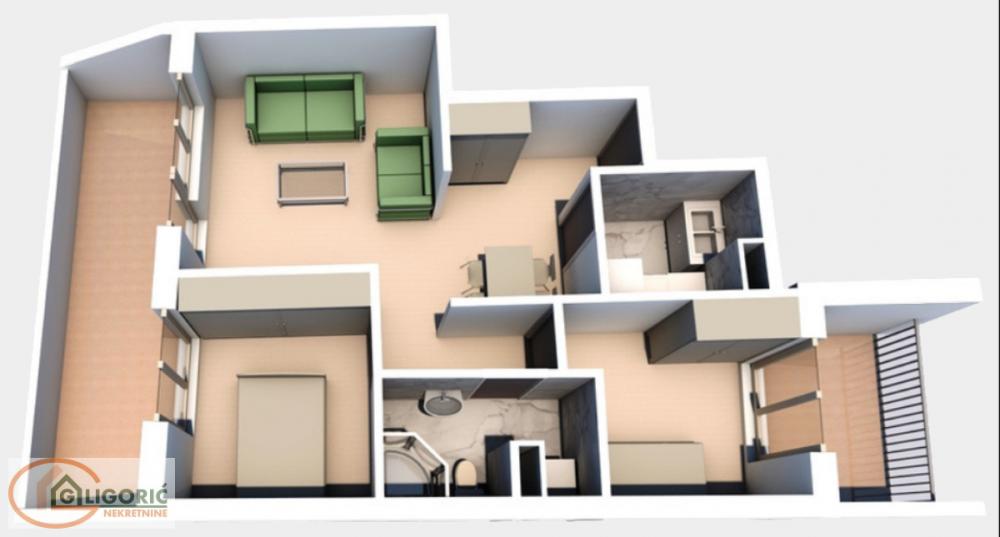 Glavna slika -Živka Davidovića, 66m2, dvoiposoban stan u novogradnji