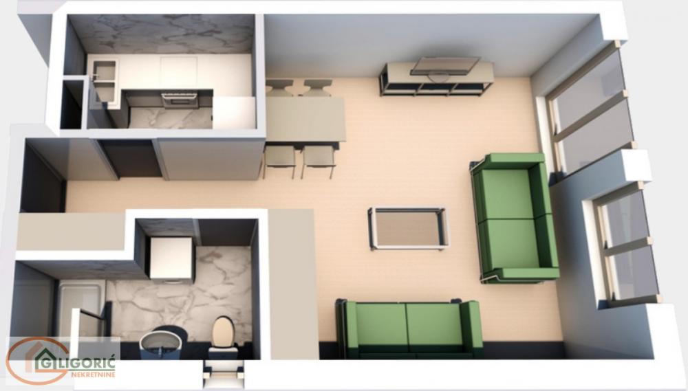 Glavna slika -Živka Davidovića, 35m2, jednosoban stan u novogradnji