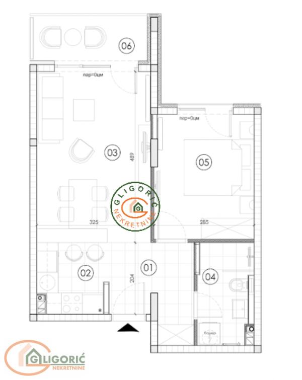 Glavna slika -Surčin, 43m2, dvosoban stan u novogradnji