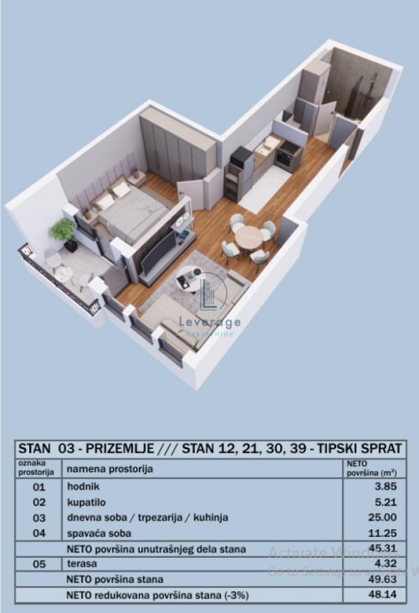 Glavna slika -Beograd, 48m2, jednoiposoban stan u novogradnji