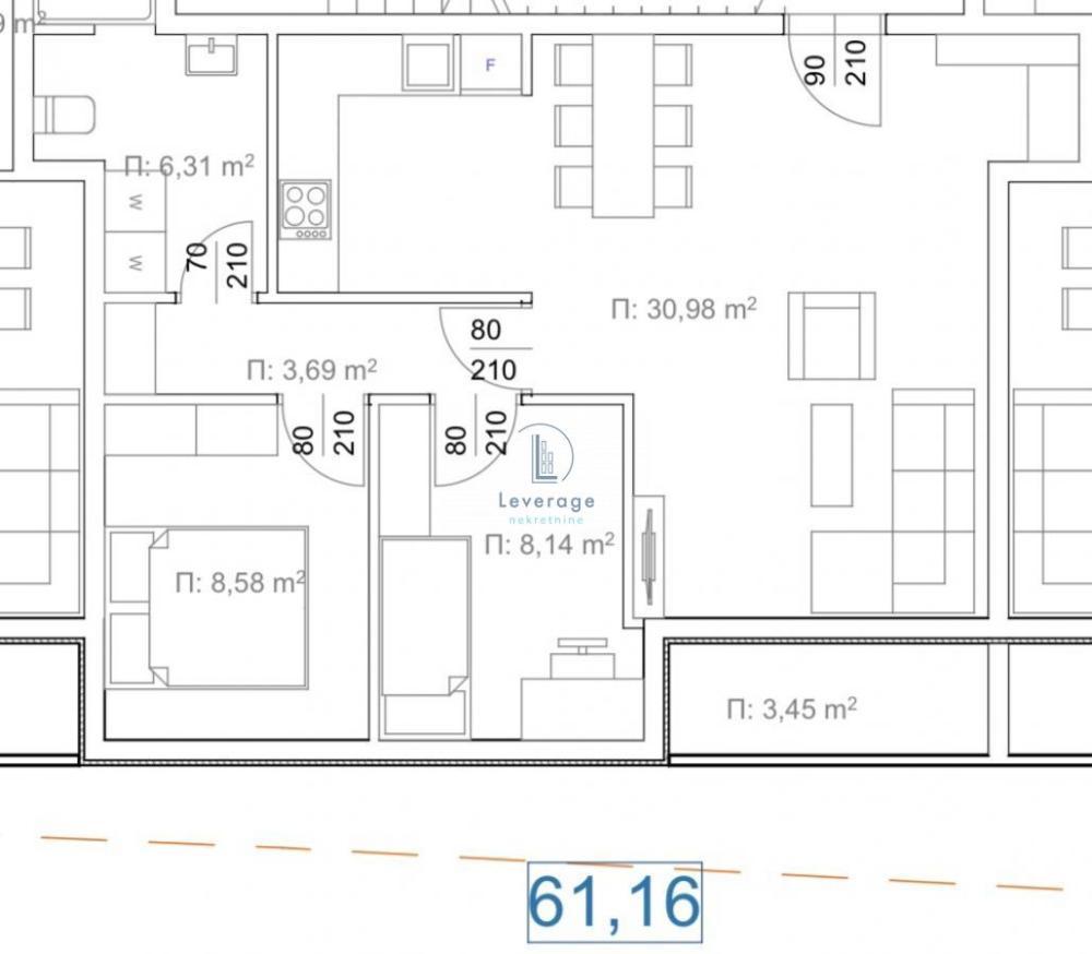 Glavna slika -Teodora Mirijevskog, 61m2, dvoiposoban stan u novogradnji
