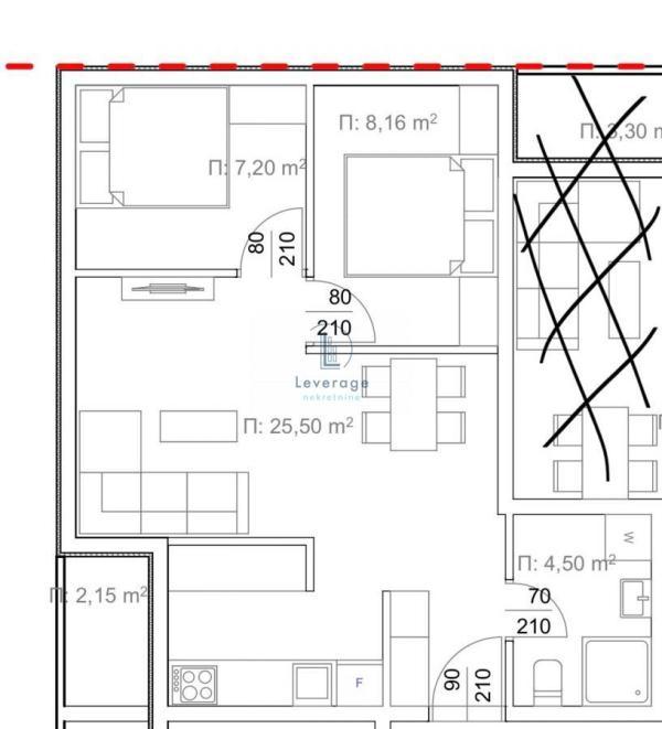 Glavna slika -Teodora Mirijevskog, 48m2, dvoiposoban stan u novogradnji