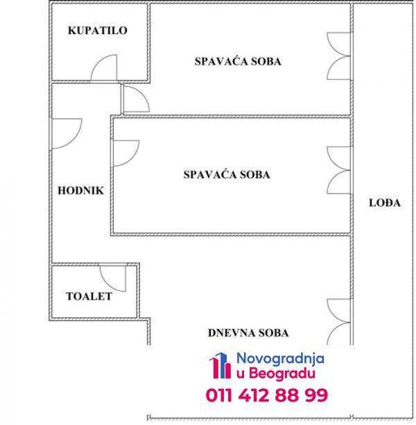 Glavna slika -Hadžipopovac, 65m2, trosoban stan u novogradnji