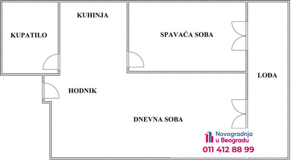 Glavna slika -Hadžipopovac, 49m2, dvosoban stan u novogradnji