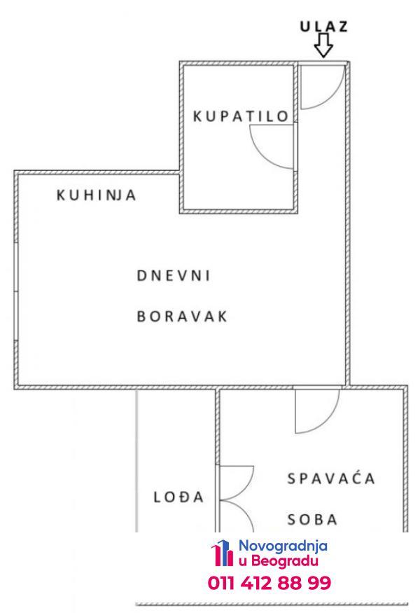 Glavna slika -Hadžipopovac, 38m2, jednosoban stan u novogradnji