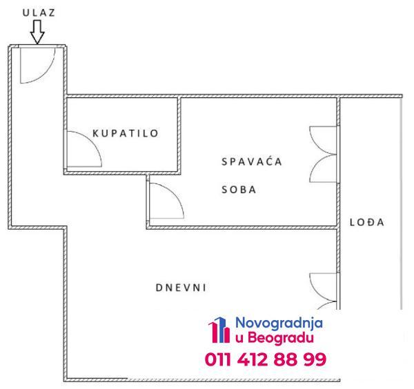 Glavna slika -Hadžipopovac, 56m2, dvosoban stan u novogradnji