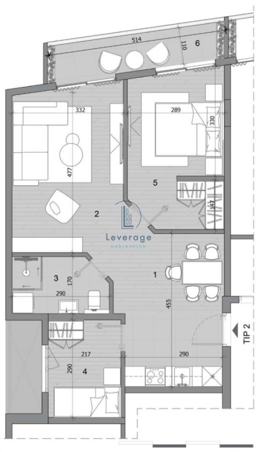 Glavna slika -Učiteljsko naselje, 61m2, dvoiposoban stan u novogradnji