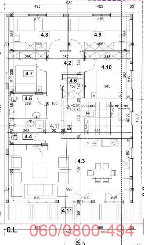 Glavna slika -Bregovita, 105m2, četvoroiposoban stan u novogradnji