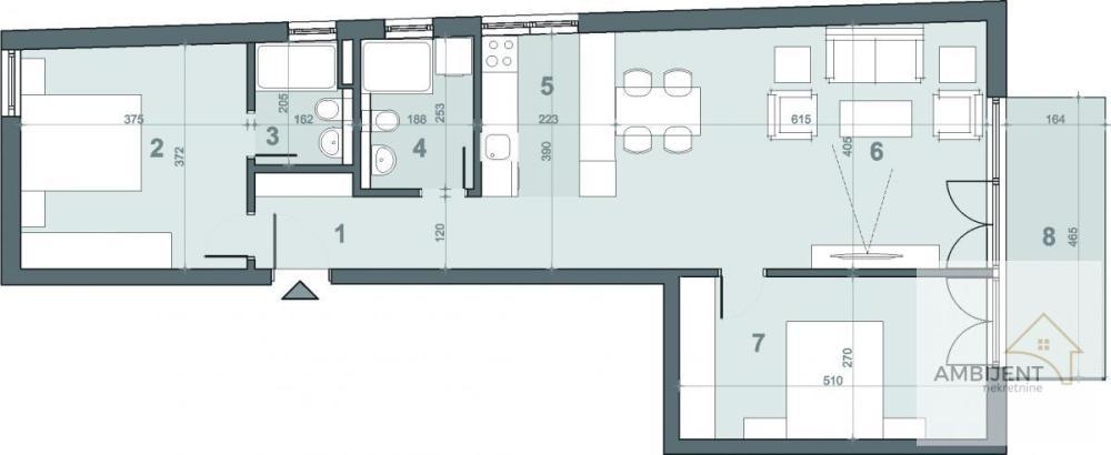 Glavna slika -Voždovac, 83m2, trosoban stan u novogradnji