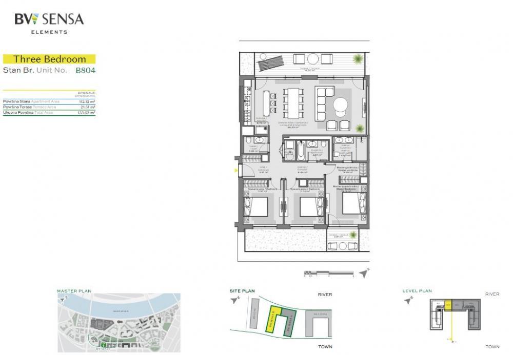Glavna slika -Beograd na vodi, 133.63m2, četvorosoban stan u novogradnji