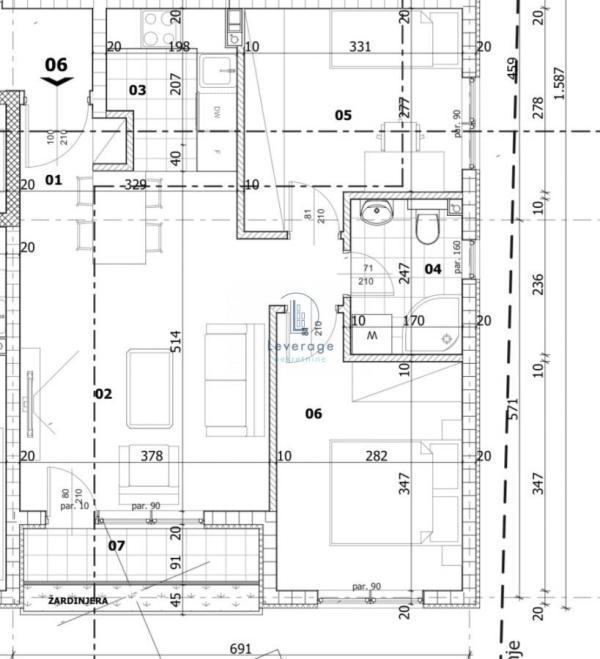 Glavna slika -Grocka, 52m2, dvoiposoban stan u novogradnji