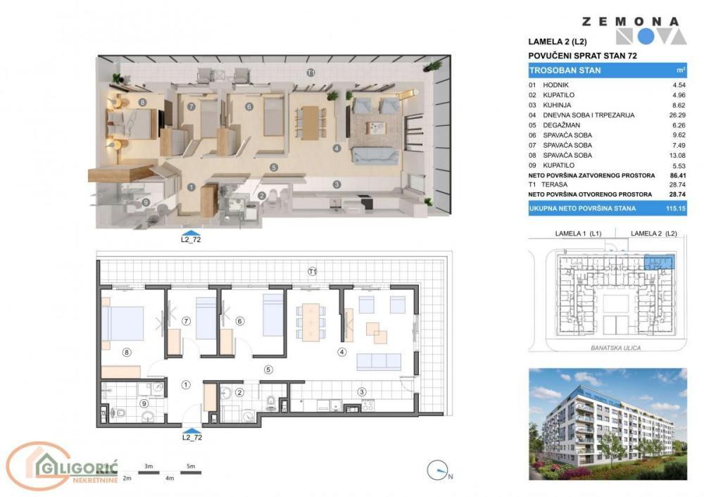 Glavna slika -Gornji grad, 115m2, četvorosoban stan u novogradnji