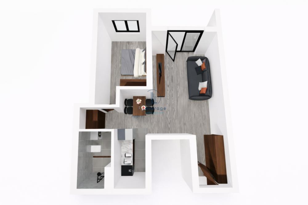 Glavna slika -Karaburma, 44m2, dvosoban stan u novogradnji