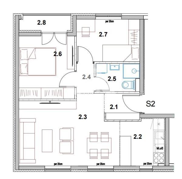 Glavna slika -Ovčanski put, 51m2, trosoban stan u novogradnji