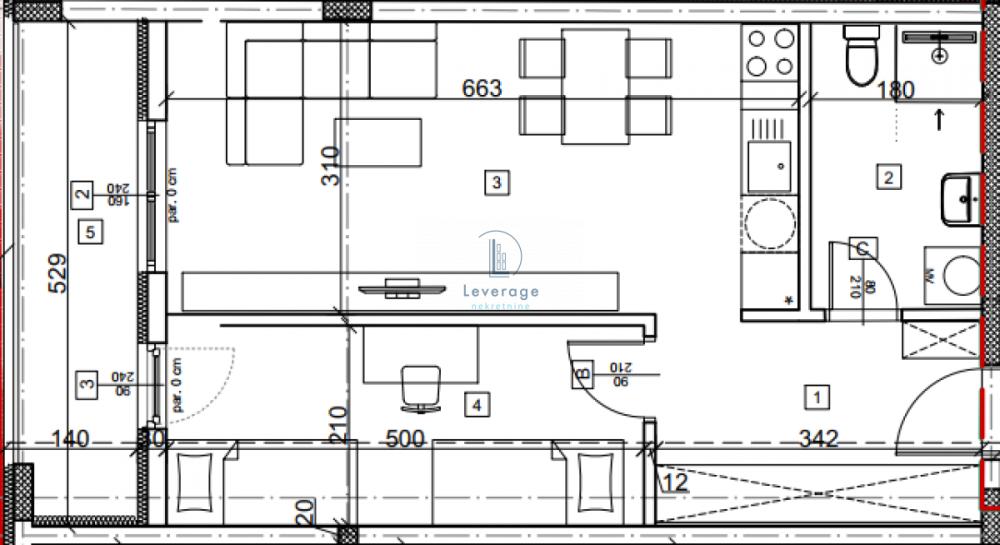 Glavna slika -Cvetkova pijaca, 51m2, dvosoban stan u novogradnji