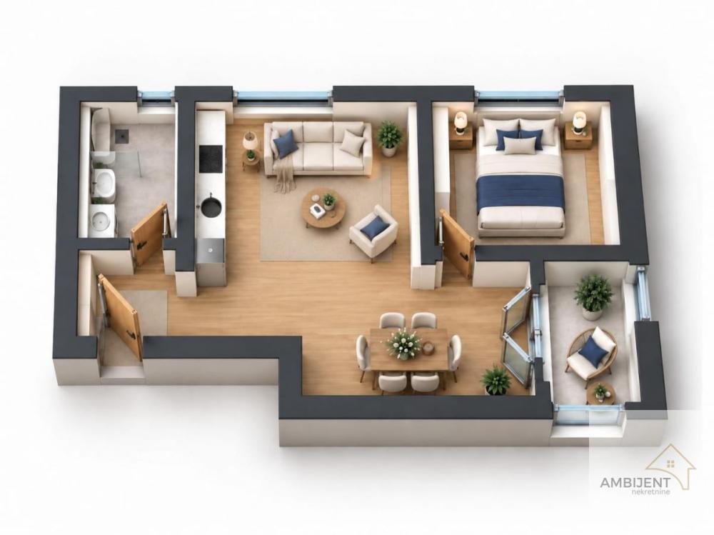 Glavna slika -Batajnica, 40m2, dvosoban stan u novogradnji