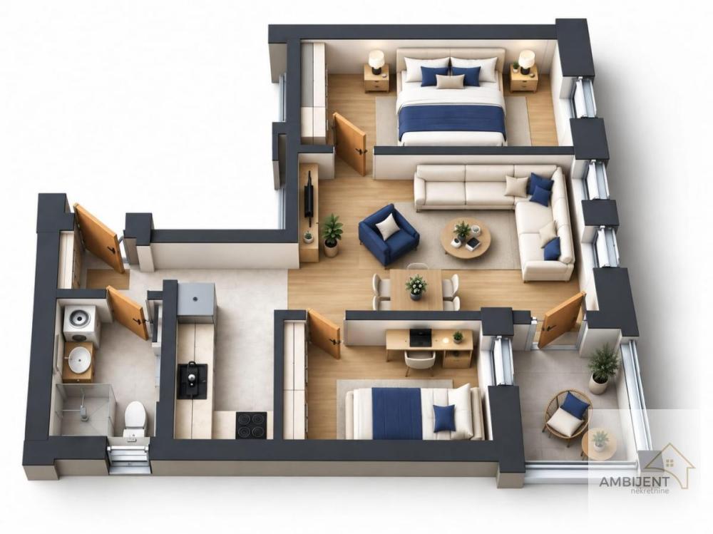 Glavna slika -Batajnica, 47m2, dvoiposoban stan u novogradnji