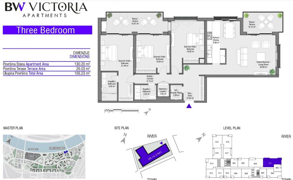 Glavna slika -Beograd na vodi, 158.23m2, četvorosoban stan u novogradnji