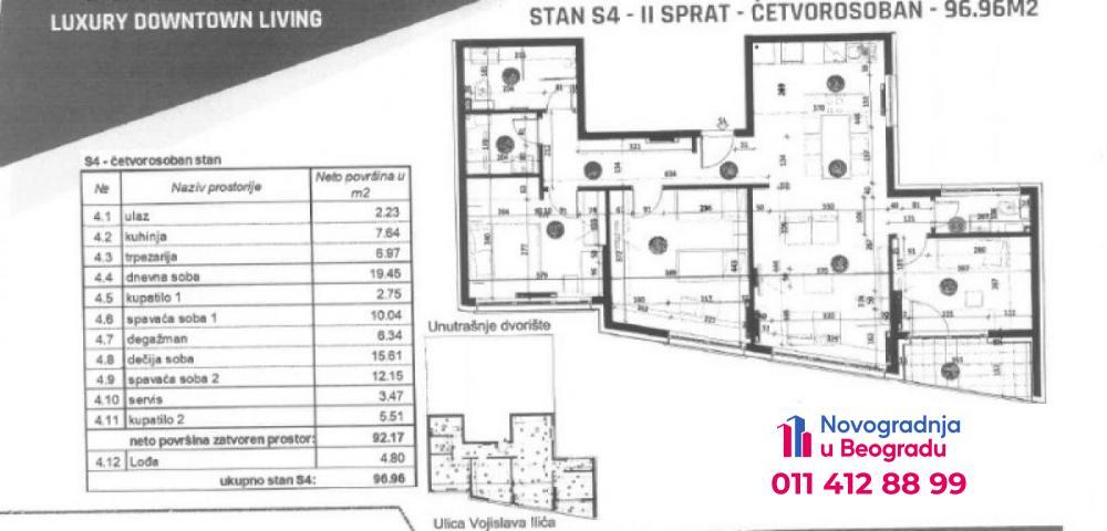 Glavna slika -Crveni Krst, 97m2, četvorosoban stan u novogradnji