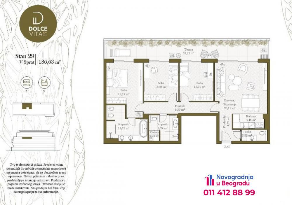 Glavna slika -Tošin bunar, 137m2, četvorosoban stan u novogradnji