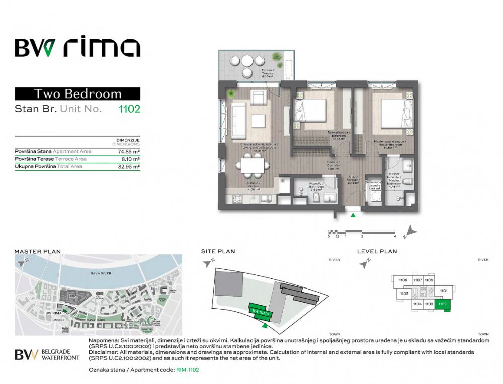 Glavna slika -Beograd na vodi, 82.95m2, dvoiposoban stan u novogradnji