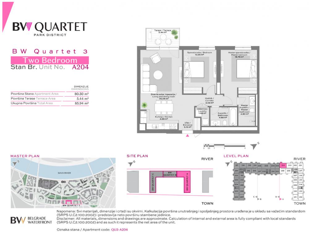 Glavna slika -Beograd na vodi, 85.94m2, dvoiposoban stan u novogradnji