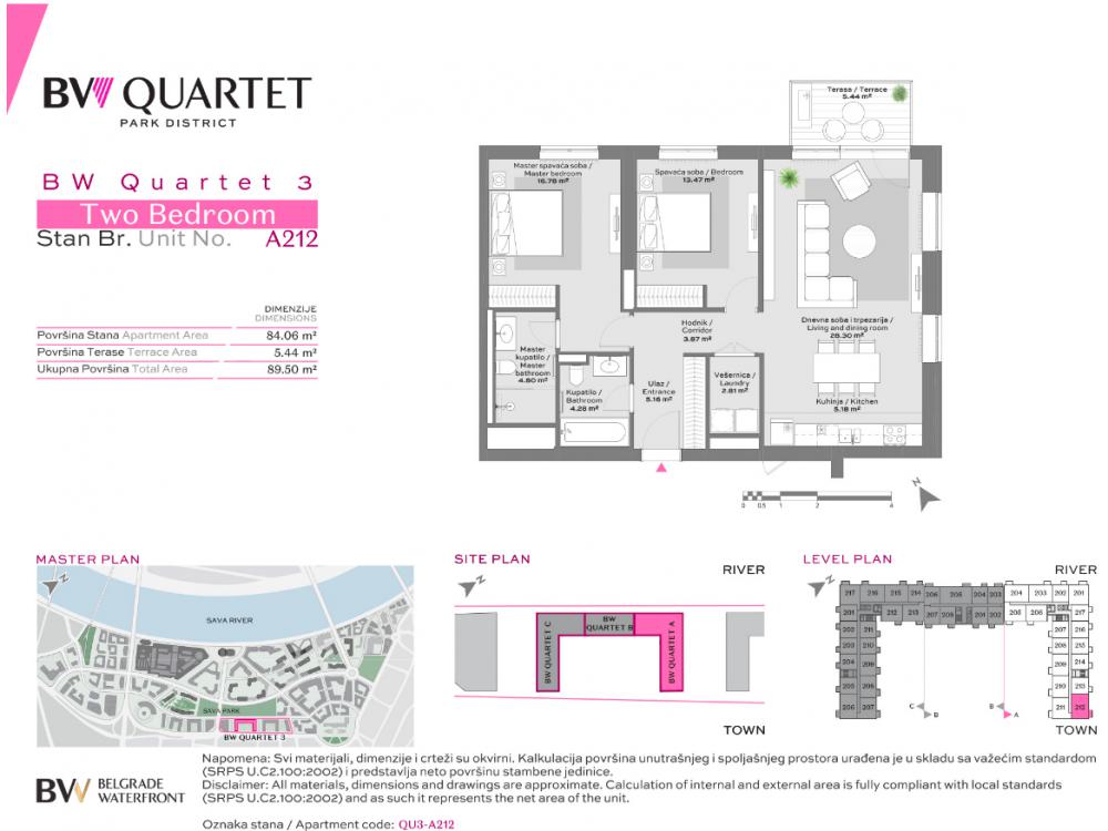 Glavna slika -Beograd na vodi, 89.50m2, dvoiposoban stan u novogradnji