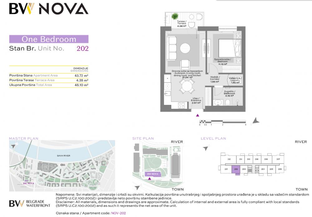 Glavna slika -Beograd na vodi, 48.10m2, dvoiposoban stan u novogradnji