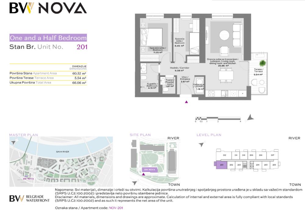 Glavna slika -Beograd na vodi, 66.06m2, dvoiposoban stan u novogradnji