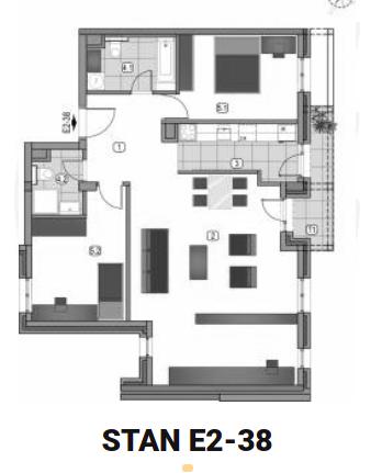 Glavna slika -Novi Beograd, 95.43m2, trosoban stan u novogradnji