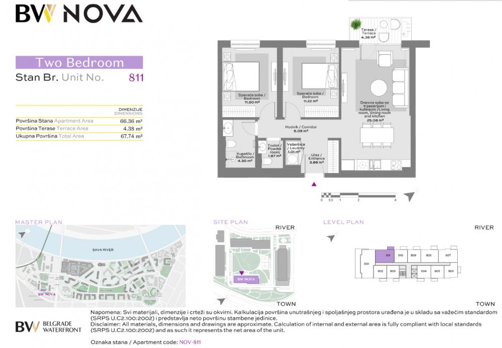 Glavna slika -Beograd na vodi, 67.74m2, dvoiposoban stan u novogradnji