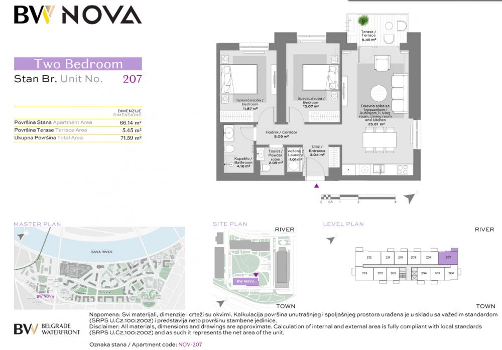 Glavna slika -Beograd na vodi, 71.59m2, dvoiposoban stan u novogradnji