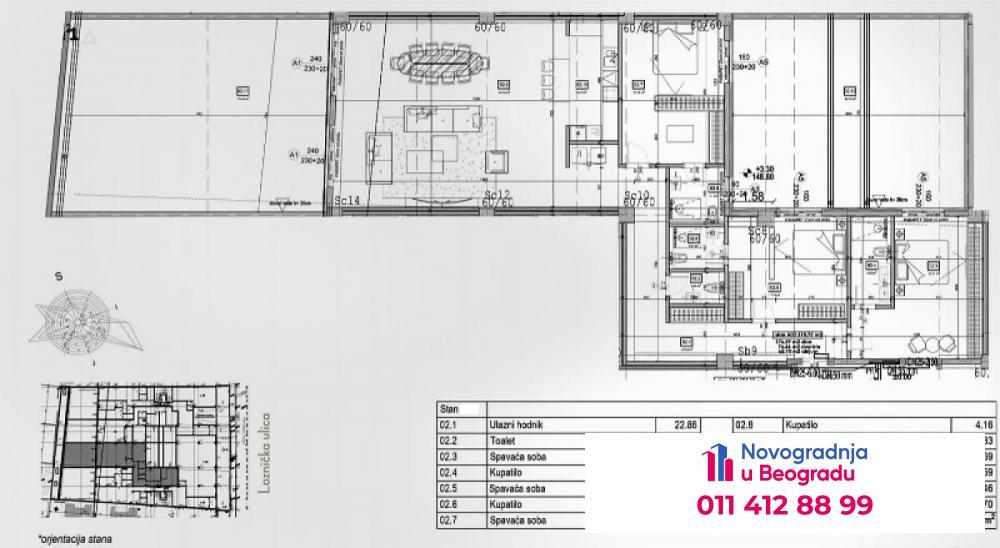 Glavna slika -Kalenić pijaca, 319m2, četvorosoban stan u novogradnji