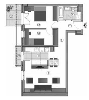 Glavna slika -Novi Beograd, 73.15m2, trosoban stan u novogradnji