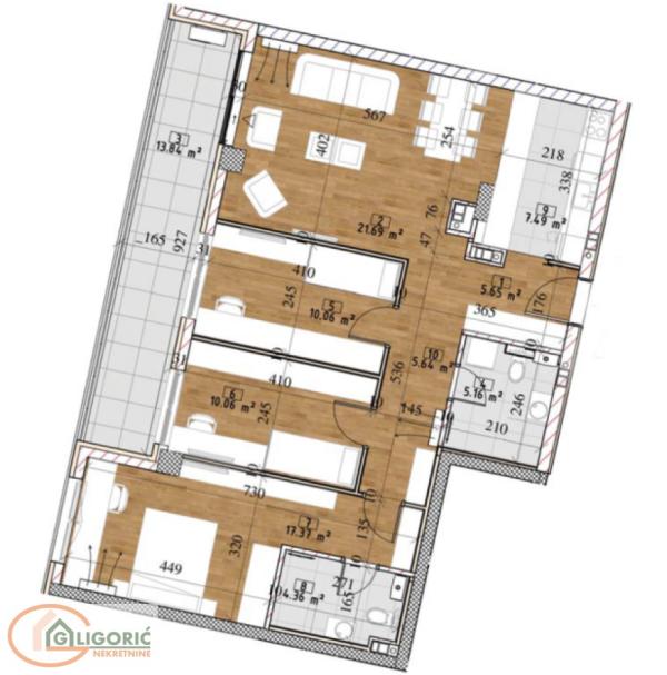Glavna slika -Tošin bunar, 98m2, četvorosoban stan u novogradnji
